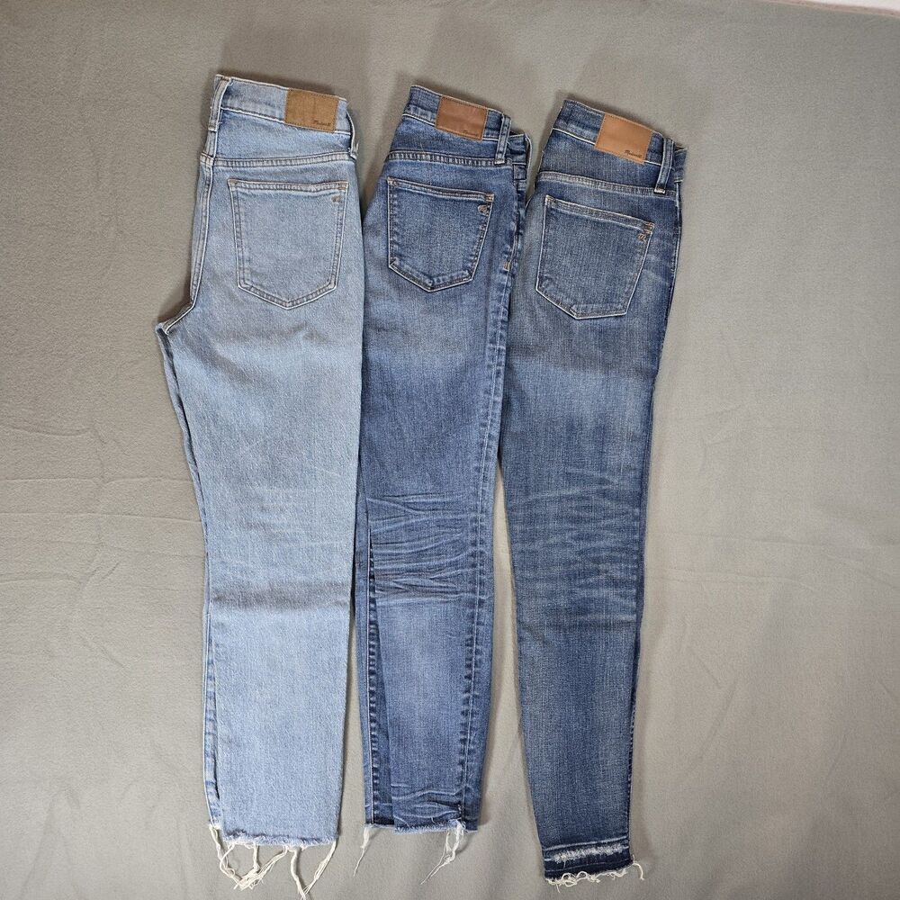 Madewell Jeans Lot Of 3 Womens 26 Skinny Perfect Vintage Straight Blue Bundle